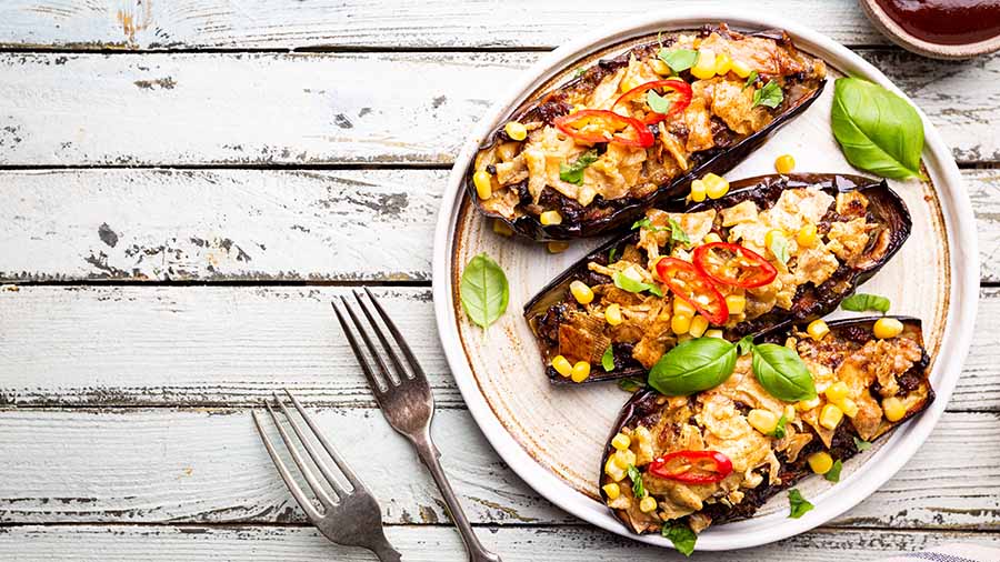 Berenjenas rellenas de carne picada de ternera